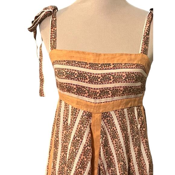 Hannah Artwear Serena Striped Midi Dress •Women 1 /S• Linen Blush Chevron Maxi - Picture 6 of 14